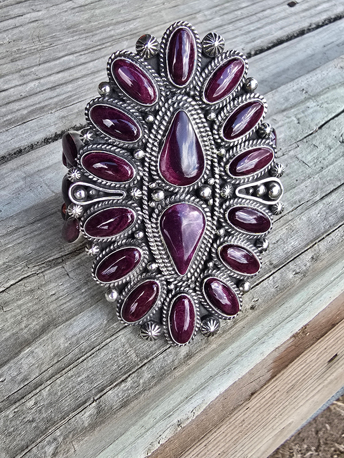 Tyler Brown Premium Natural Purple Spiny Oyster Shell Monster Cuff